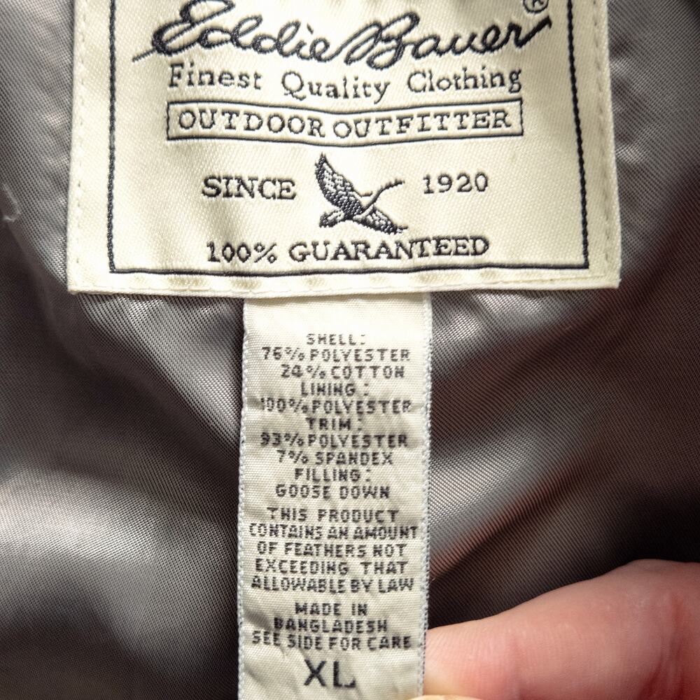Eddie Bauer Goose Down Puffer Jacket Brown Men’s XL Vintage Gorpcore - Picture 15 of 15